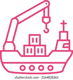 Cargo Ship vector icon. Can be used for printing, mobile and web applications.