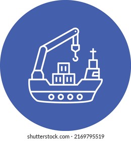 Cargo Ship vector icon. Can be used for printing, mobile and web applications.