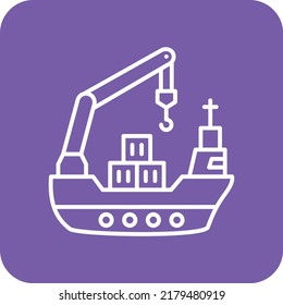 Cargo Ship vector icon. Can be used for printing, mobile and web applications.