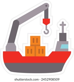 Icono de Vector de buque de carga. Se puede utilizar para la impresión, aplicaciones móviles y de Web.