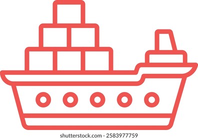 Cargo Ship vector icon. Can be used for printing, mobile and web applications.