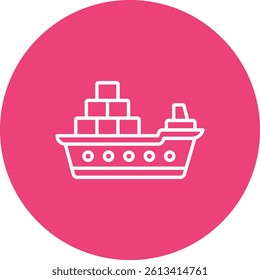 Cargo Ship vector icon. Can be used for printing, mobile and web applications.