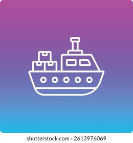 Cargo Ship vector icon. Can be used for printing, mobile and web applications.