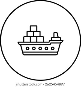 Cargo Ship vector icon. Can be used for printing, mobile and web applications.