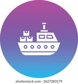 Cargo Ship vector icon. Can be used for printing, mobile and web applications.