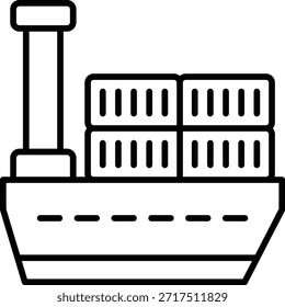 Icono de Vector de barco de carga. Se puede utilizar para aplicaciones de impresión, móviles y de Web.