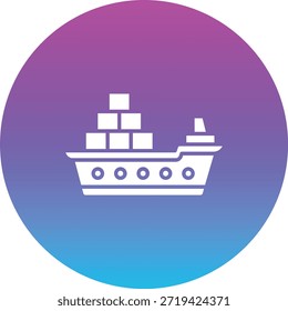Icono de Vector de barco de carga. Se puede utilizar para aplicaciones de impresión, móviles y de Web.
