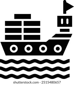 Cargo ship Vector Icon Design Illustration