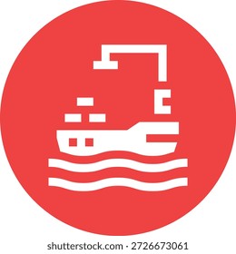 Ilustración de diseño de icono de Vector de barco de carga