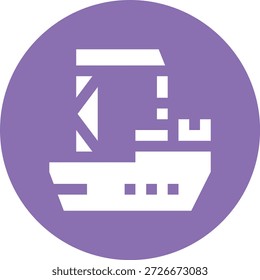 Ilustración de diseño de icono de Vector de barco de carga