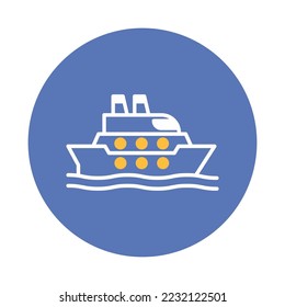 Cargo ship Vector Icon fully editable
