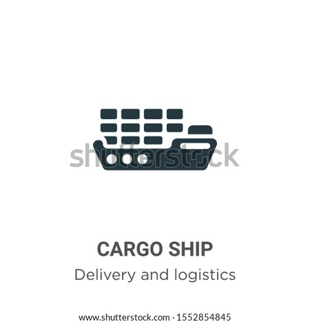 Cargo ship vector icon on white background. Flat vector cargo ship icon symbol sign from modern packing and delivery collection for mobile concept and web apps design.