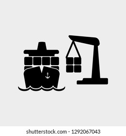 cargo ship vector icons
