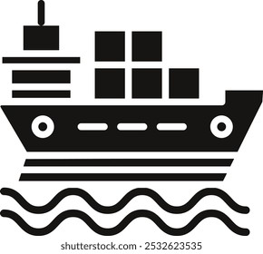 Icono detallado de la Ilustración vectorial del barco de carga