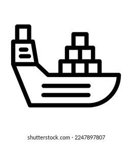 Diseño de icono de línea de vectores de envío de carga