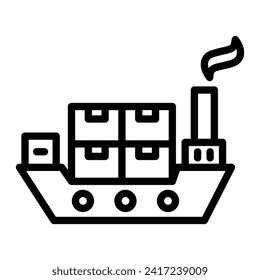 Diseño de icono de línea de vectores de envío de carga