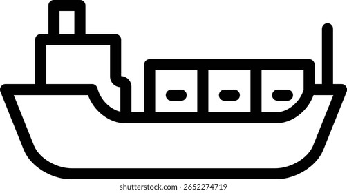 Cargo Ship vector line icon design
