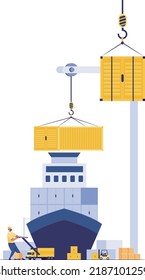 Cargo shipment container logo vector
