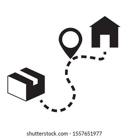 Cargo Shipment Tracking Road Map Vector Icon Design