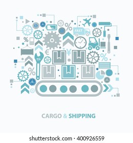 
Cargo and shipping concept design on clean background,vector