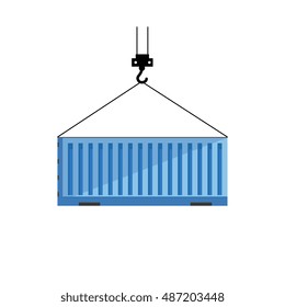 Cargo or shipping container icon isolated on white background.