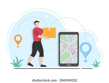 Cargo Shipping Container Logistics Delivery with the Concept of Delivering Goods Using Crane Ship, Truck or Plane Transportation. Background Vector Illustration 
