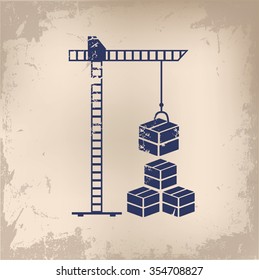 Cargo, shipping design on old paper background, vector