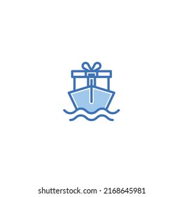 Cargo shipping filled line icon. linear style sign for mobile concept and web design. Outline vector icon. Symbol, logo illustration. Vector graphic