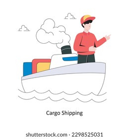 Cargo Shipping flat style design vector illustration. stock illustration