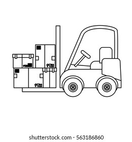 cargo shipping or handling related icons image black line vector illustration design 