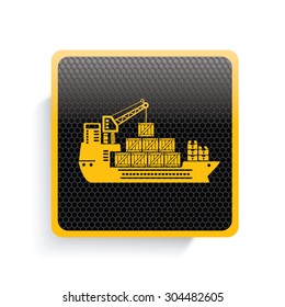 Cargo and shipping icon design,yellow version,clean vector