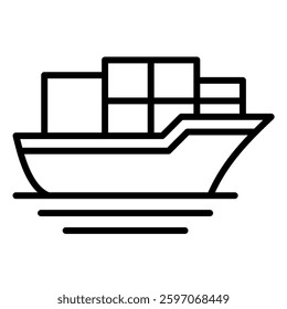 Cargo Shipping icon line vector illustration