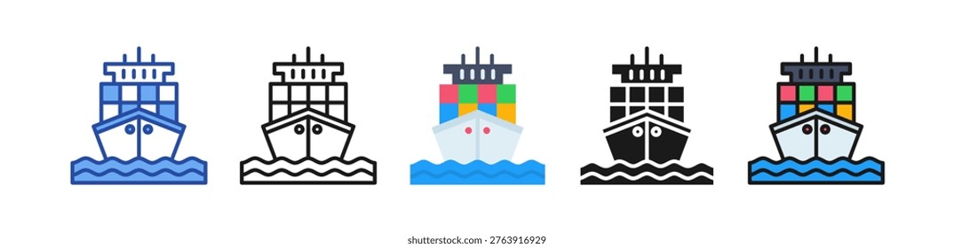 Cargo Shipping Icon Multi Style Illustration