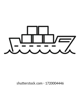 Cargo shipping icon. Outline cargo shipping vector icon for web design isolated on white background