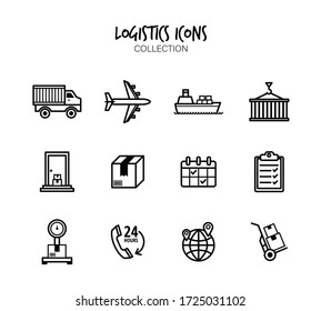 Cargo and Shipping icon set