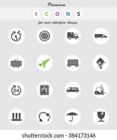 Cargo shipping icons set for web sites and user interface