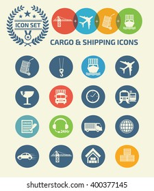 Cargo and shipping icons,clean vector