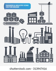 Cargo, shipping and industry icon set design,clean vector