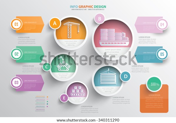 Cargo Shipping Info Graphic Designclean Vector Stock Vector (Royalty ...