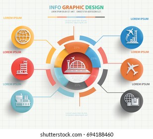 Cargo And Shipping Info Graphic Design,vector