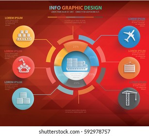 Cargo and shipping info graphics design,clean vector