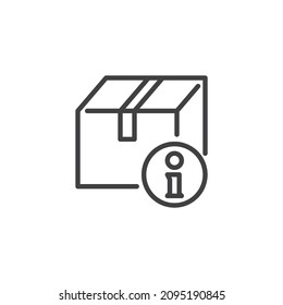 Icono de línea de información de envío de carga. signo de estilo lineal para concepto móvil y diseño web. Icono de vector de esquema de información del cuadro de entrega. Símbolo, ilustración del logotipo. Gráficos vectoriales