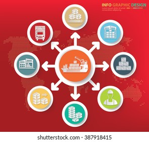 Cargo, shipping, logistic and industry concept info graphics