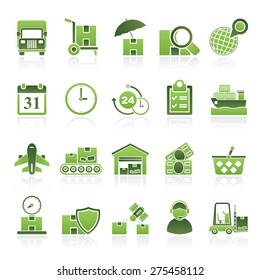 Cargo, shipping and Logistics  - vector icon set