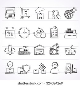 Cargo, shipping and Logistics  - vector icon set