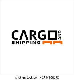 texto simple y tipografía moderna para la pegatina de la industria de la carga y el transporte marítimo, logotipo, icono, diseño vectorial idea de plantilla