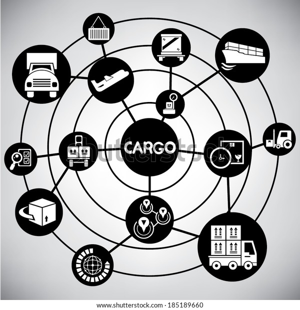 cargo and shipping\
network, info graphic