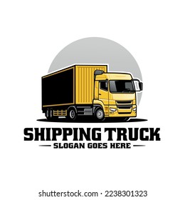 cargo and shipping truck illustration logo