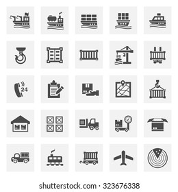 Cargo and shipping vector icon set.