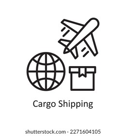 Cargo Shipping vector outline Icon Design illustration. Logistic Symbol on White background EPS 10 File